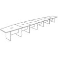Officesource OS Laminate Conference Tables - Expandable Boat Shaped Conference Table with Slab Base PLCB26ES